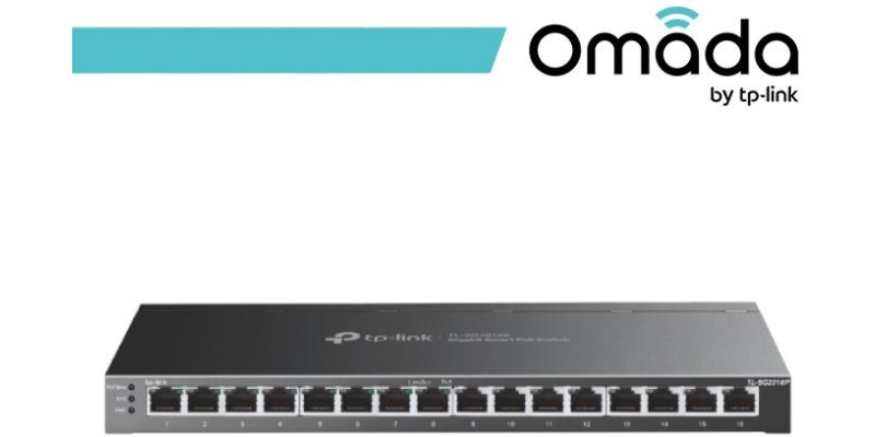 Omada Switch Smart Desktop 16 Porte Gigabit di cui 8 PoE+