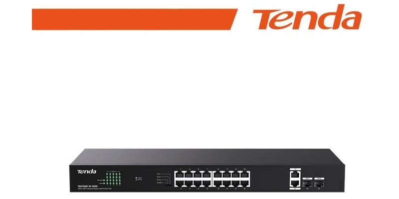 Tenda 18GE+2SFP Ethernet Switch With 16-Port PoE - TEG1120P-16-150W